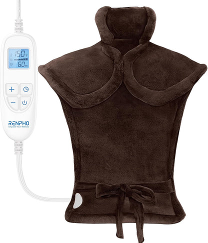 RENPHO Fathers Day Dad Gifts, Electric Heating Pad - 6 Heat Levels for Neck Shoulder and Back, Birthday Gifts for Women Men, Weighted Pad for Snug Fit, ETL Certified, FSA Eligible, 24"x33" Gray
