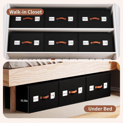 EE-RoomWorld Bed Sheet Storage Organizers，Premium Fabric Closet Organizer with Clear View Window, Space-Saving Foldable Design for Queen/King Size Bedsheets, Blankets & Duvet Covers