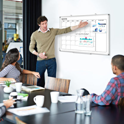 DOLLAR BOSS Dry Erase Whiteboard for Wall, 24x18 in, Magnetic, Double-Sided