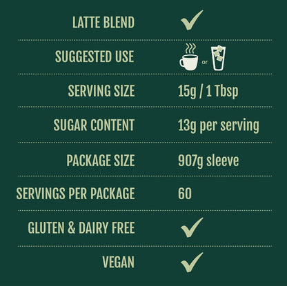 Two Leaves and a Bud Barista Matcha Sweetened Latte Blend, 120g (Pack of 2)