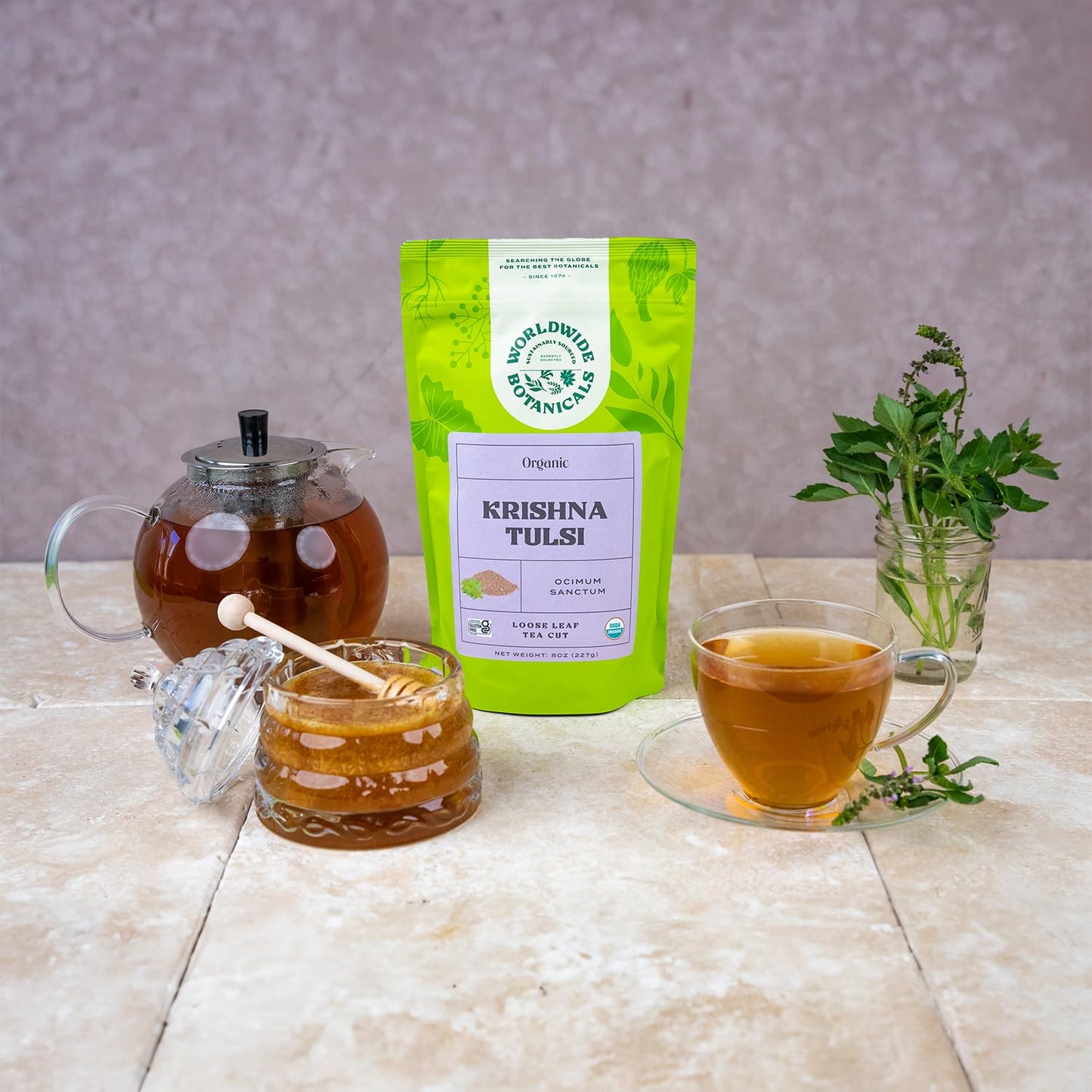 Worldwide Botanicals Organic Lemon Balm Tea, 1Lb - Loose Leaf Premium Herbal Tea | 100% Pure Lemon Balm Leaves | For Stress Relief and Good Digestion | Kosher