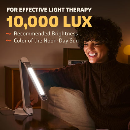 Circadian Optics Lumos 10,000 Lux Light Therapy Lamp | Seen On Shark Tank | Sun Lamp For Seasonal Blues | Ultra Bright White Light Therapy | 10,000 LUX | UV-Free | Full-Spectrum | Adjustable Panel