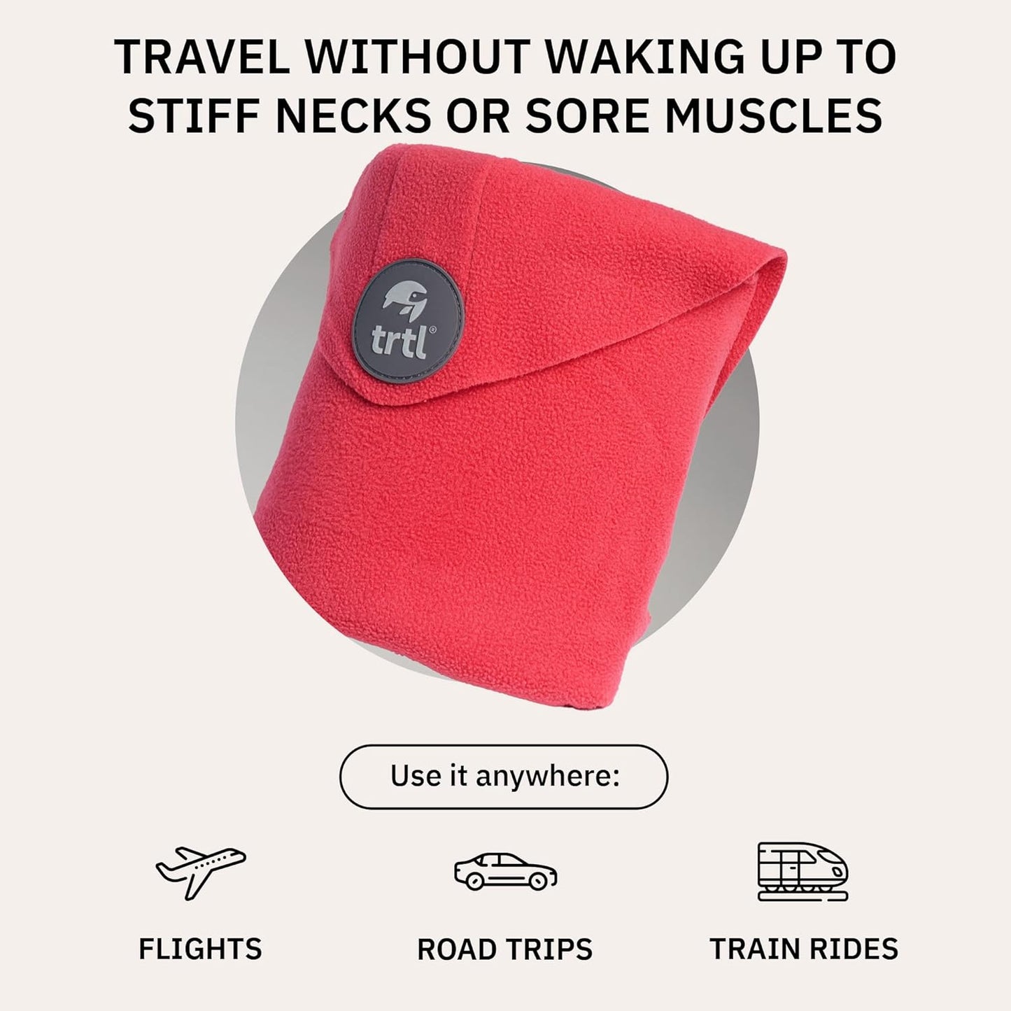 Trtl Pillow - Scientifically Proven Neck Support Travel Pillow for Airplanes - Lightweight and Machine Washable - Ergonomic Design for Traveling on Cars and Trains - Black
