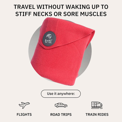 Trtl Pillow - Scientifically Proven Neck Support Travel Pillow for Airplanes - Lightweight and Machine Washable - Ergonomic Design for Traveling on Cars and Trains - Black