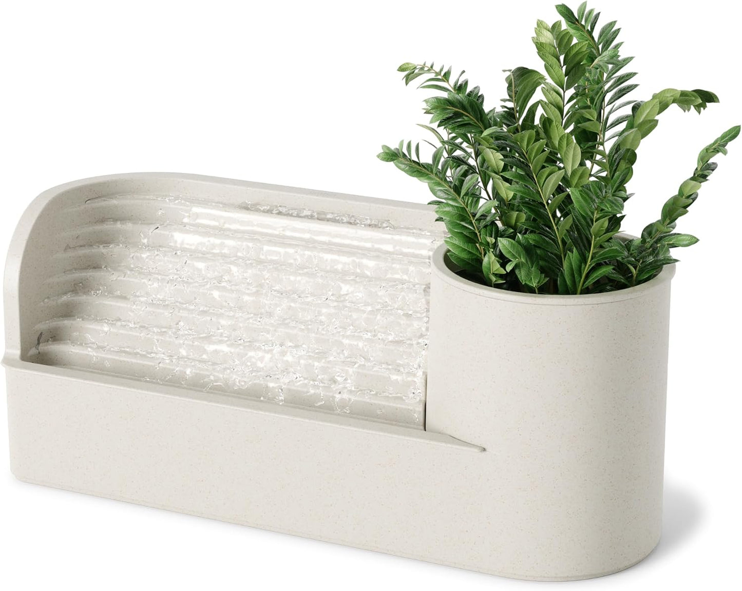 Umbra Stream Water Fountain for Tabletop Desktop - Soothing and Calming Zen for Bedroom or Office, Sand