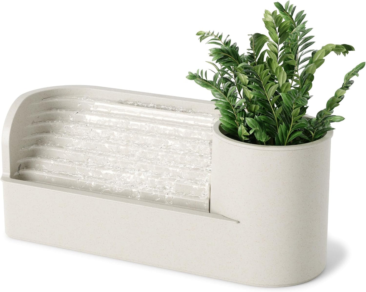 Umbra Stream Water Fountain, Indoor Tabletop Zen Desktop, Sand