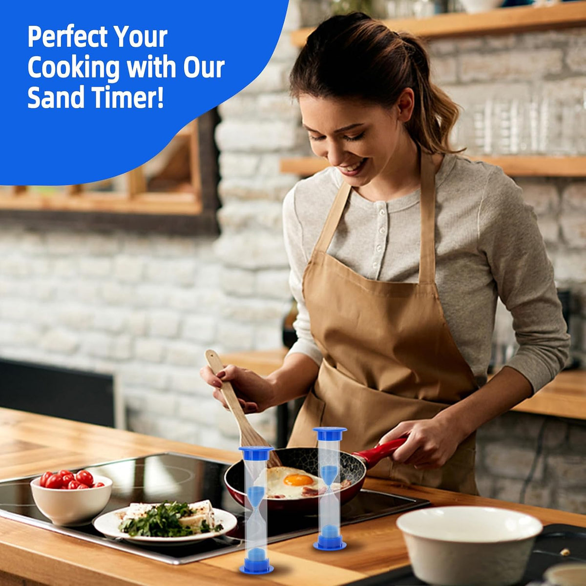 I-MART 6 Pcs Plastic 1 Minute Sand Timer Sandglass Hourglass Sand Clock, Blue