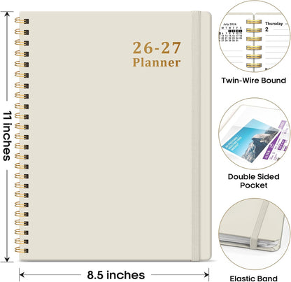 Planner 2026-2027, 8.5" x 11" Weekly and Monthly Academic Year Planner Calendar, July 2026 - June 2027, Hardcover Large School Planning Agenda With Tabs, Perfect for School & Office Supplies, A4, Green