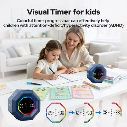 Visual Timer for Kids Kitchen Timer Pomodoro Magnetic Visual Countdown