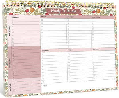 Taja Weekly To Do List Notepad with 52 Undated Sheets（8.5"×11"）- Weekly Desk Planner for Women & Man, Work and Home -1 Pack Violet Dream