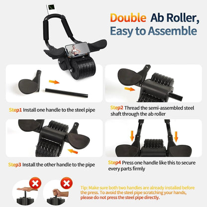2026 Upgraded Ab Roller Wheel with Knee Mat &Timer | Full-Body Core Strength Training;Elbow Support Ab Wheel for Beginners Men Women;Portable Home Gym Fitness