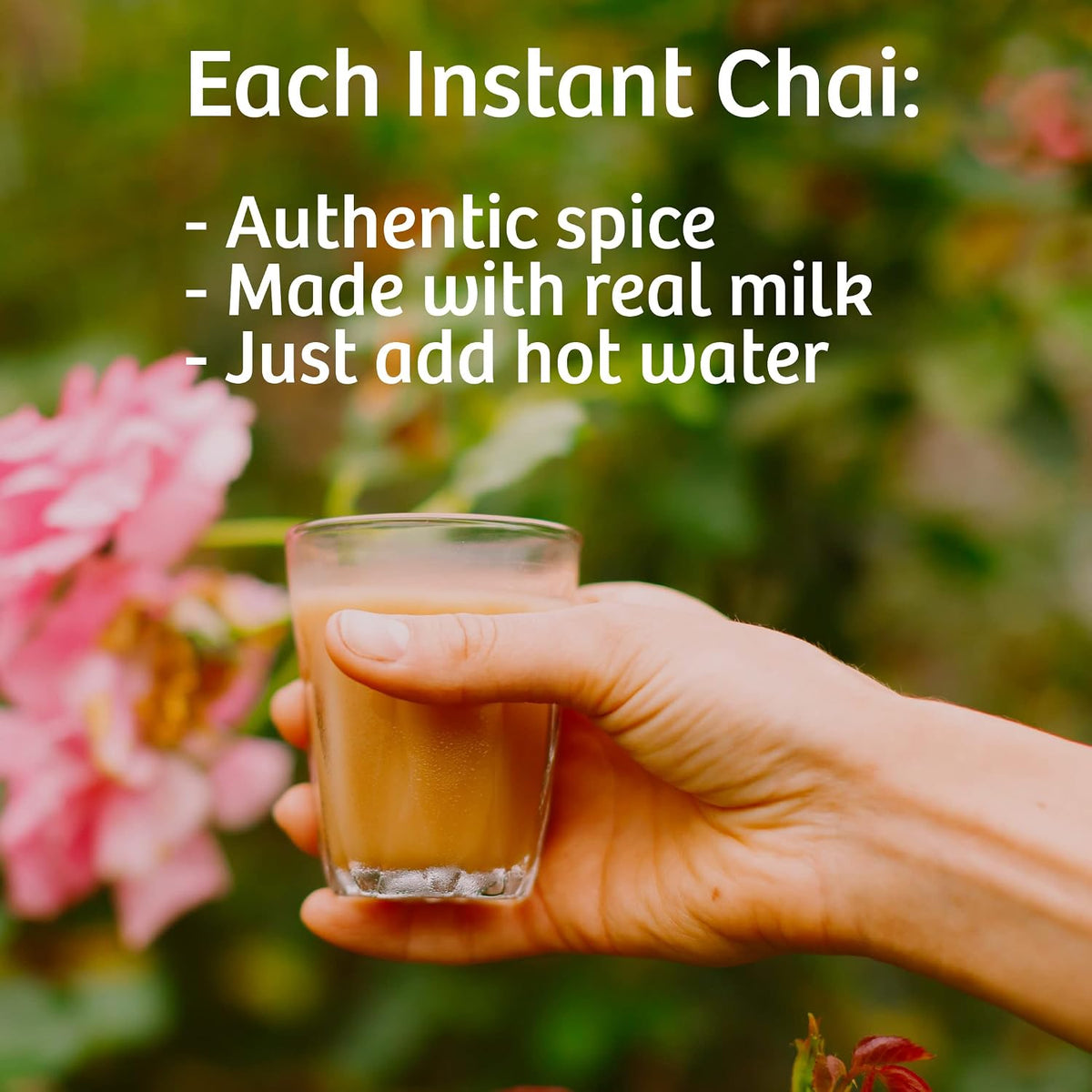 Tea India Chai Moments Cardamom Chai Instant Latte Powder,10 Packets 6 Pack