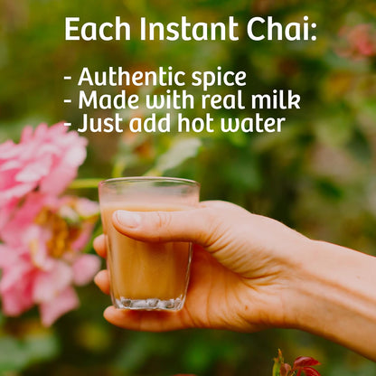 Tea India Chai Moments Cardamom Chai Instant Latte Powder,10 Packets 6 Pack