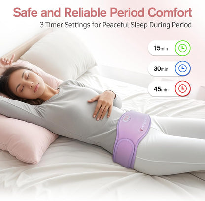 Comfytemp Portable Belly and Back Heating Pad for Period Soothing, FSA Eligible HSA Cordless Dual-Zone Menstrual Heating Pad Wearable Belt for Abdomen Waist Wireless, 3 Timer&Heat, Girl Women Daughter