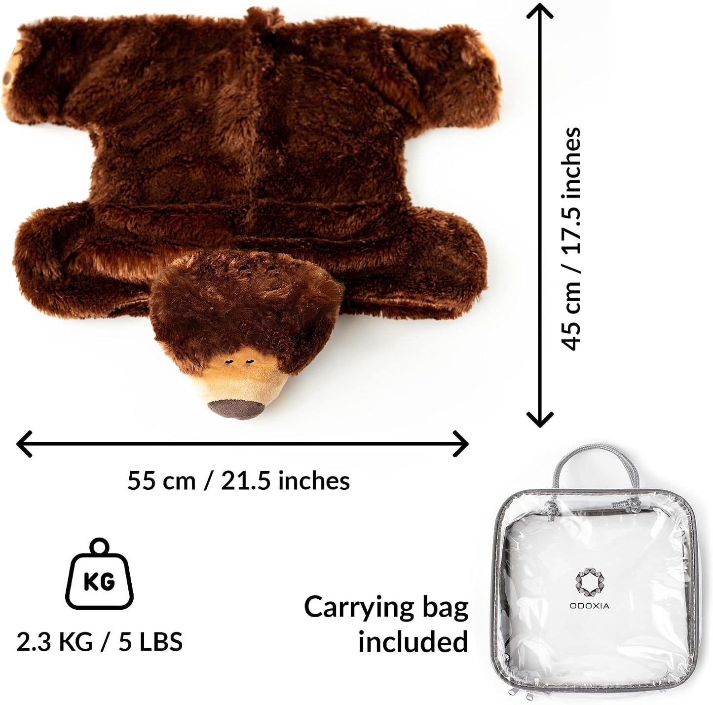 ODOXIA Weighted Lap Pad for Kids 5Lbs | Calming & Comforting | Cat Animal | Sensory Product | Blanket for Special Needs | Carrying Bag Included