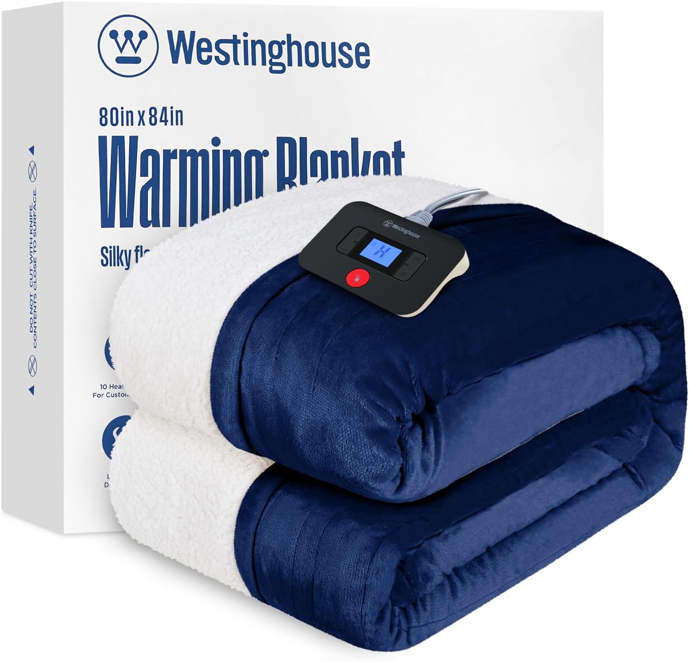 Westinghouse Heated Throw Blanket, Electric Blanket Throw with 6 Heating Levels and 2-10 Hours Time Settings, Flannel to Sherpa Super Cozy Heated Blanket Machine Washable, 50x60 inch, Charcoal