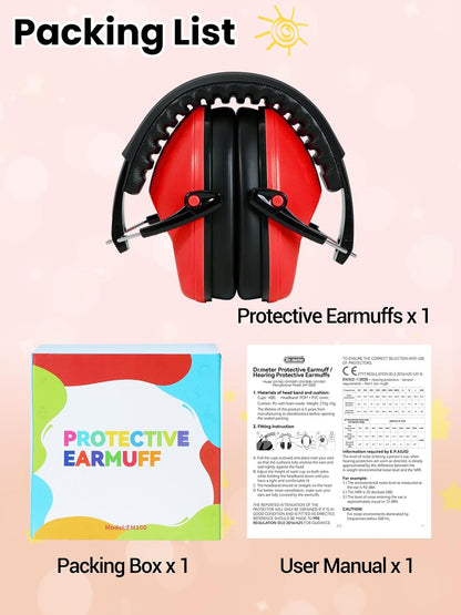 Dr.meter Ear Muffs for Noise Reduction: 27.4SNR Noise Cancelling Headphones for Kids Adults, EM100 Adjustable Hearing Protection Earmuffs for Monster Jam, Autism Sensory, Concerts, Fireworks