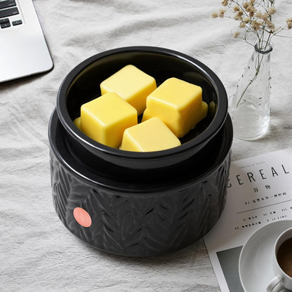 EQUSUPRO Wax Melt Warmer for Scented Wax Melts 3-in-1 Electric Ceramic Candle Wax Warmer Burner Fragrance Wax Melter for Home Office Bedroom Gift & Decor (Leaf)