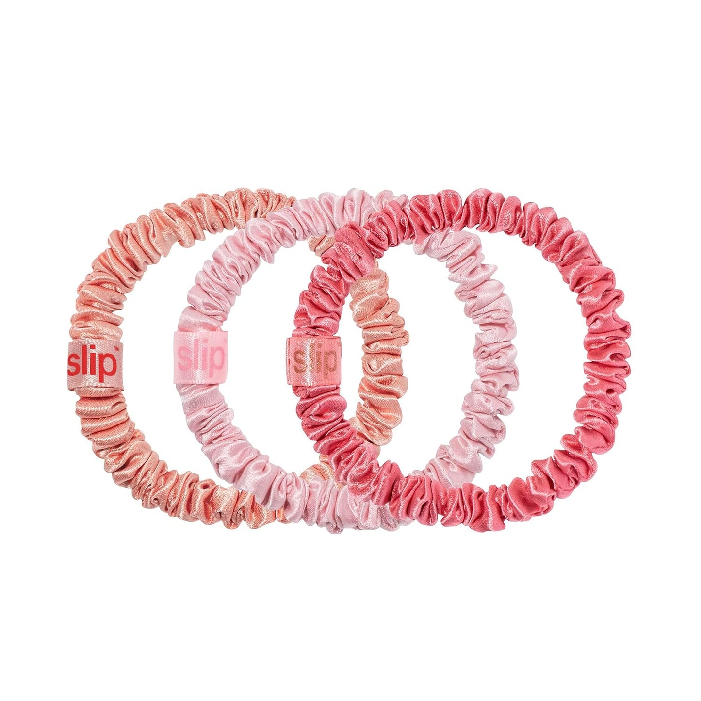 SLIP Amazon Exclusive Skinny Scrunchies: Anti-Crease, Anti-Breakage Slipsilk™ Design Protects Delicate Hair | Includes 3 Pure Silk Scrunchies, Basics