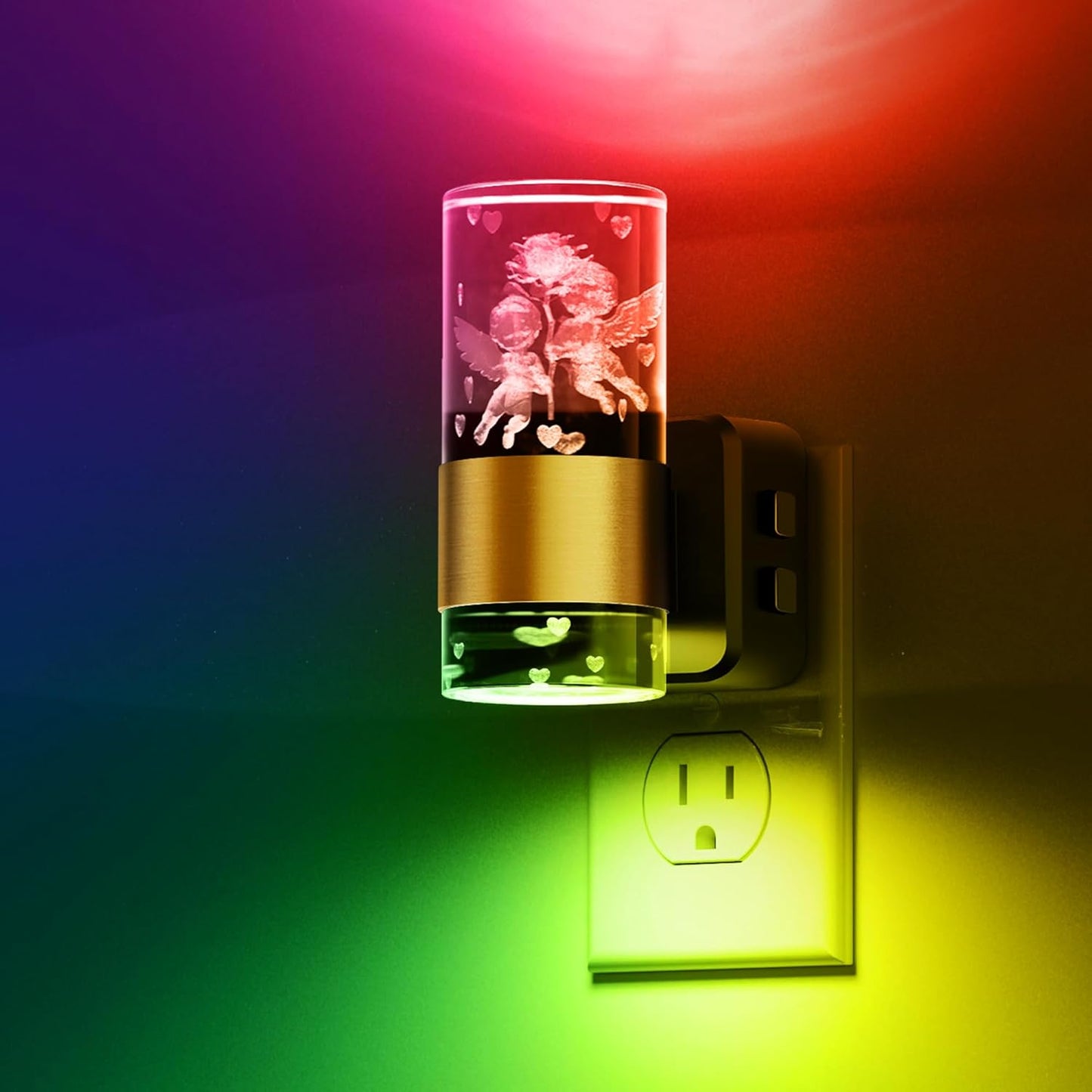 L LOHAS LED Night Light, Dimmable Night Lights Plug into Wall, Automatic Night Lights Plug in with Auto Light Sensor,Adjustable Brightness Amber LED Night Light, for Bedroom Hallway Home Decor
