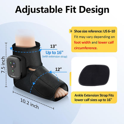 Comfytemp Portable Air Compression Foot Massager with Heat, Fathers Day Dad Gift for Men, FSA Eligible HSA, Cordless Ankle Compression Boot for Circulation and Pain Relief (1 Pack, Fits Size 6 to 10)