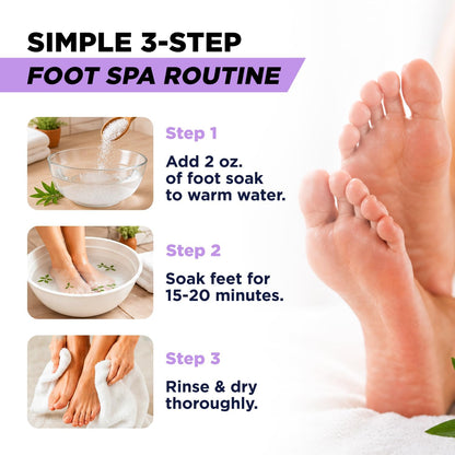FOOT CURE Tea Tree Oil Foot Soak with Epsom Salt - Best Toenail Fungus Treatment, Athletes Foot & Softens Calluses - Soothes Sore & Tired Feet, Fungal Toe, Foot Odor Scent, Spa Pedicure (Pack of 2)