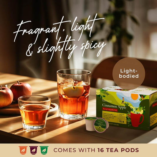 Apple Cinnamon Tea Pod 16 Count - 100% Natural Caffeine Free Herbal Tea