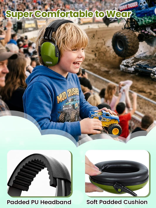 Dr.meter Ear Muffs for Noise Reduction: 27.4SNR Noise Cancelling Headphones for Kids Adults, EM100 Adjustable Hearing Protection Earmuffs for Monster Jam, Autism Sensory, Concerts, Fireworks