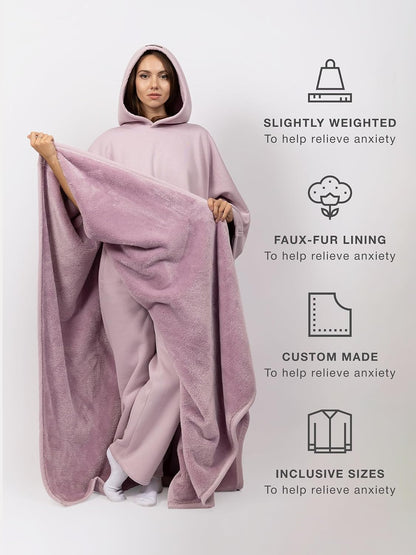 FREE THE SHEEP Eden Hoodie – Oversized Weighted Hoodie Cloak with Ultra-Soft Faux Fur Liner