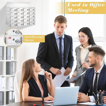 Transparent Acrylic Wallmounted Phone Charging Station 30 Slots Lockable with Keys Nized Storage for Mobile Devicesideal for OfficesHomes,One Color-25Slots