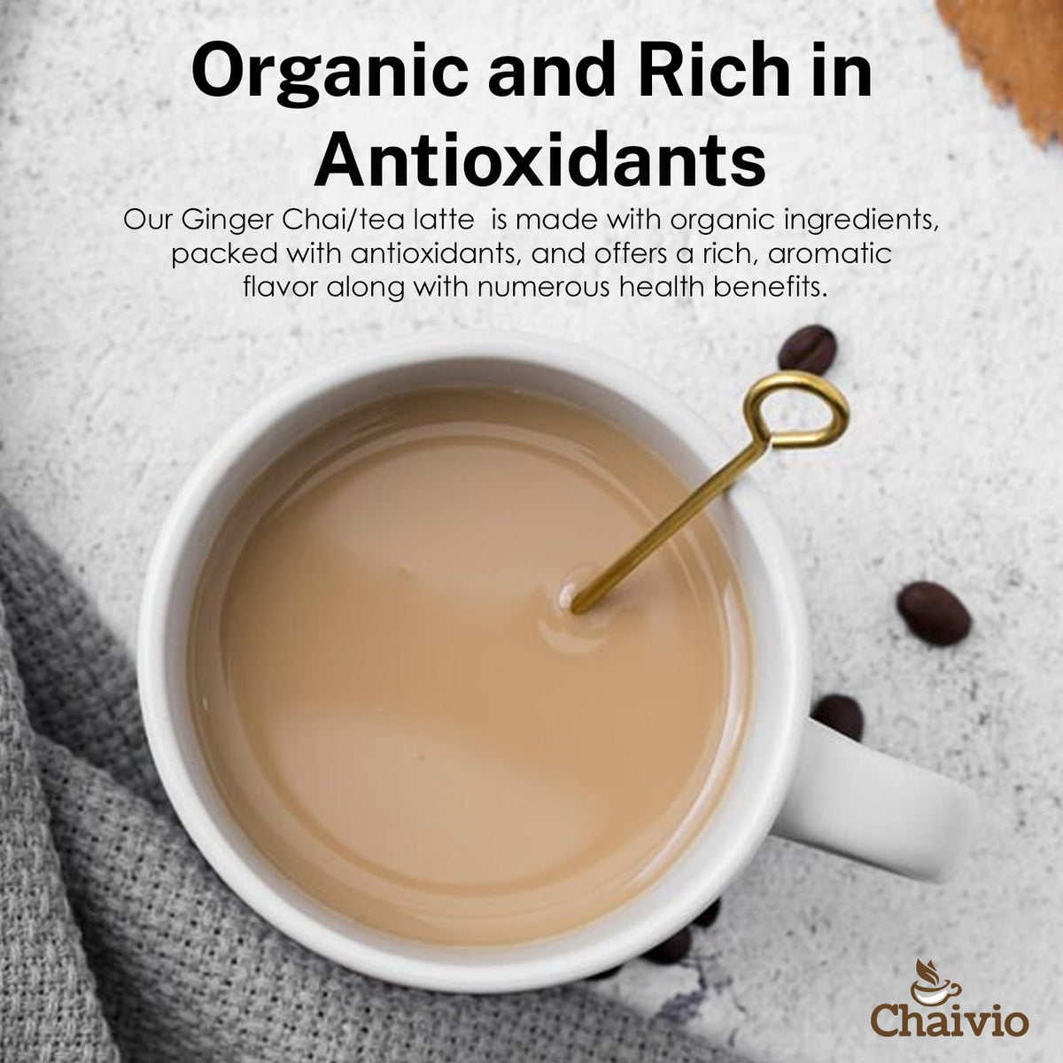 Chaivio Masala Chai Tea Latte, Unsweetened Instant Powder, Authentic Chai-with Natural Ingredients, No Preservatives, Tea Powder, Quick and Healthy Chai(1 lb)