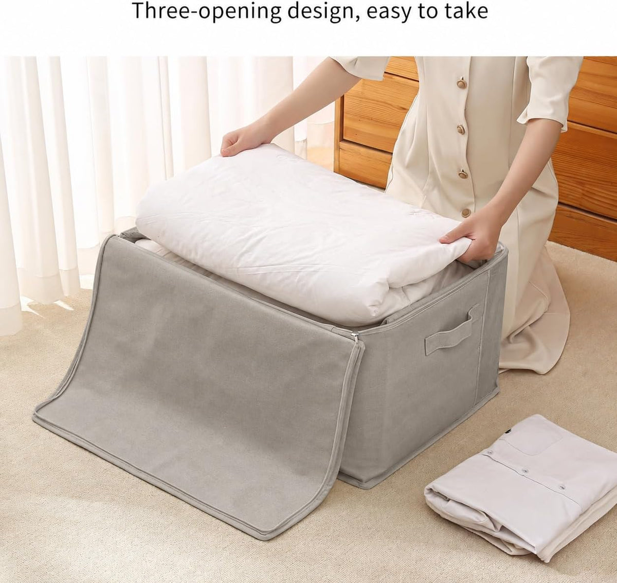 Canvas Comforter Storage Bags for Clothes & King Comforters, Natural