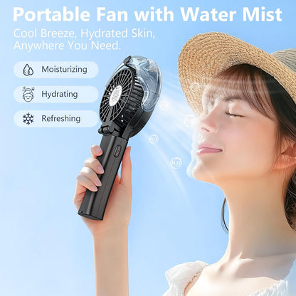 6000mAh Portable Handheld Misting Fan Rechargeable