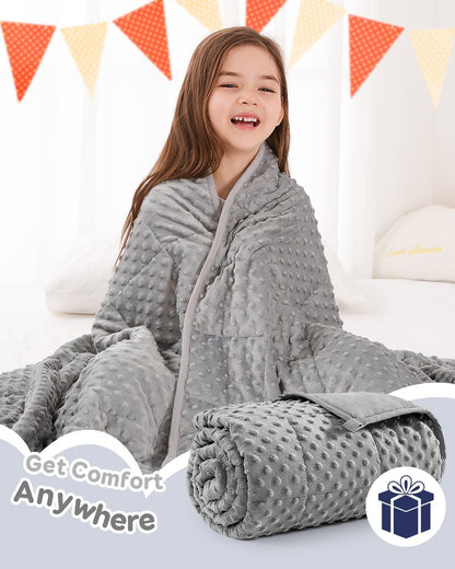 Kivik 2 lbs Weighted Lap Pad, Ultra Soft Minky Dotted Heavy Blankets Throw for Better Study Relaxing & Sleeping, Machine Washable, 20 x 30 Inches, Purple