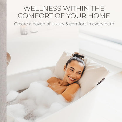 BADESOFA® Luxury Bath Pillow M in Ivory, Quick-Drying Bath Back Pillow