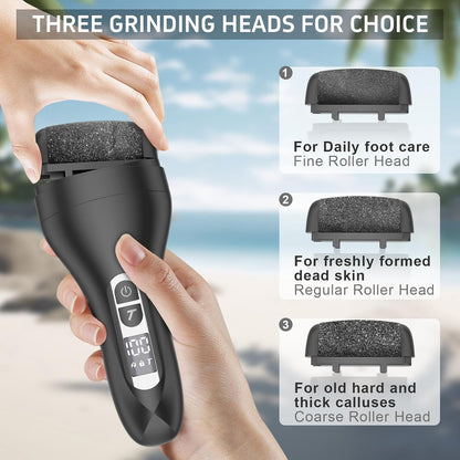 AdamPark Electric Callus Remover for Feet, Rechargeable Portable Electronic Foot Callus Remover 2-in-1 Wet/Dry Foot Scrubber Electric Toot File for Hard Cracked Dry Dead Skin（Pink）