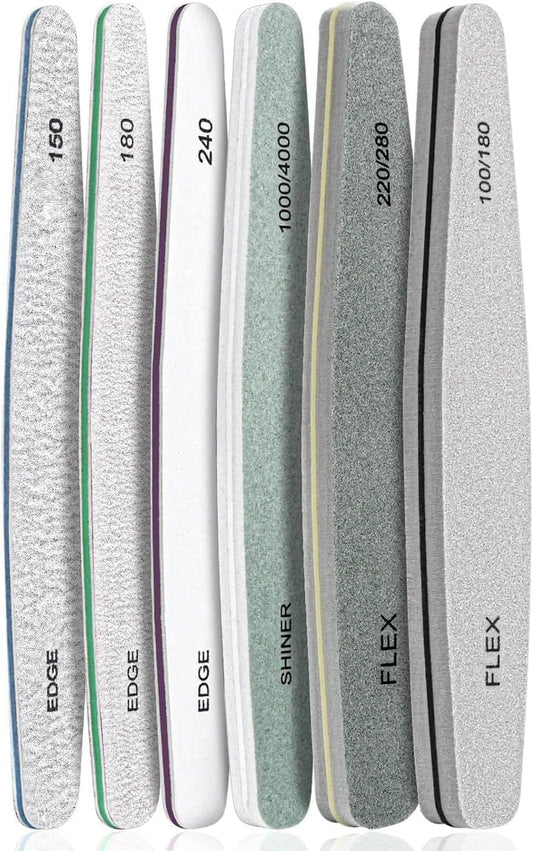 6 Pcs Nail File Nail Buffers for Natural Nails