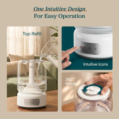 LEVOIT Humidifiers for Bedroom Large Room Home, (6L) Cool Mist Top Fill Essential Oil Diffuser for Baby & Plants, Smart App & Voice Control, Rapid Humidification & Auto Mode - Quiet Sleep Mode, Gray