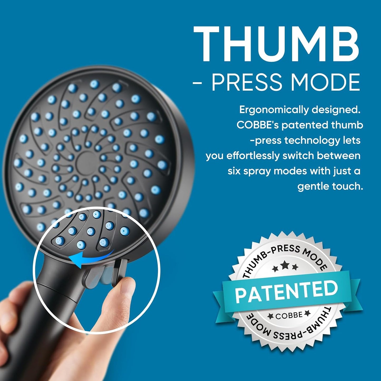 Cobbe Filtered Shower Head with Handheld, High Pressure 6 Spray Mode Showerhead with Filters, Water Softener Filters Beads for Hard Water - Remove Chlorine - Reduces Dry Itchy Skin, Chrome