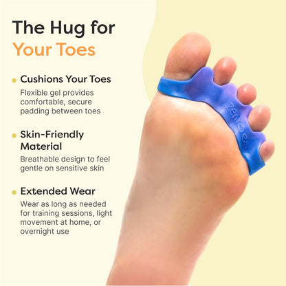 ZenToes Silicone Toe Spacers and Separators for Correct Toe Alignment, Bunion Relief, Hammertoe Straightener, Gel Orthopedic Corrector – 1 Pair (Black)