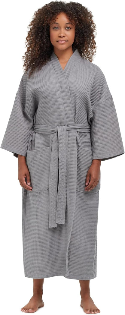 Monarch Square Waffle Spa Kimono Robe for Men or Women