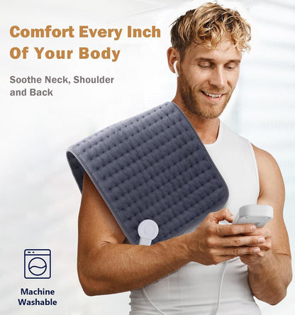 20"x24" XL Heating Pad for Back, Neck & Shoulders, Soft Electric Heating Pad with Moist & Dry Heat, Auto-Off, Machine Washable, Birthday Gifts for Women Wife Mom Her