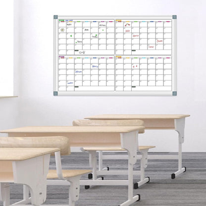 Calendar Whiteboard for Wall 36" x 24", 4 Month Magnetic Calendar Dry Erase Board, Planning Board Bulletin Board Portable Board for Office, School, Home Organization