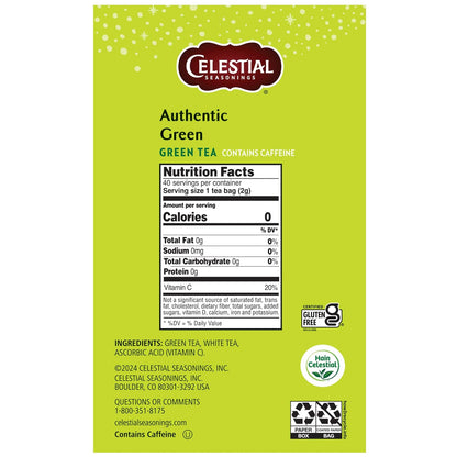 Celestial Seasonings Authentic Green Tea 40 Count