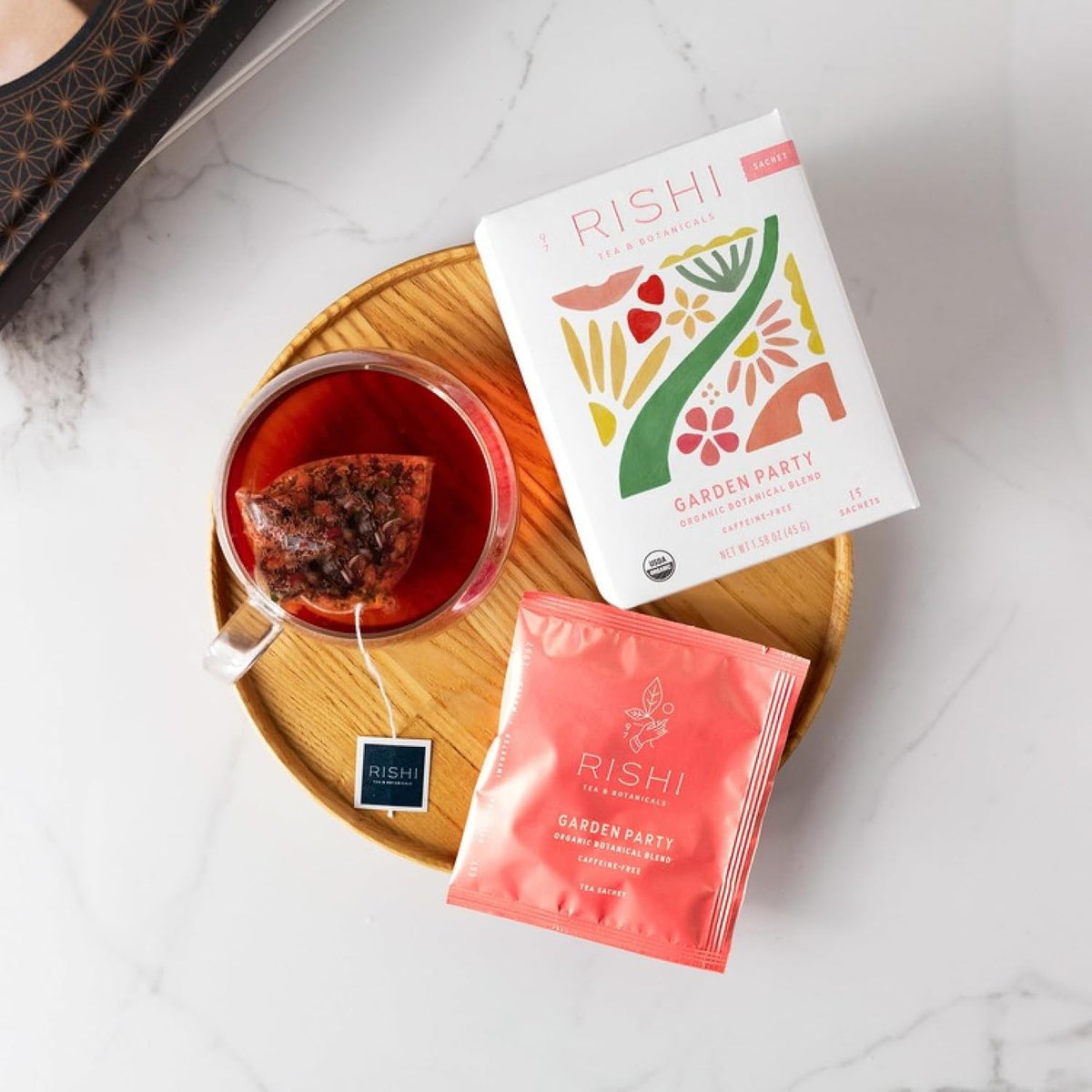 Rishi Tea Garden Party Organic Herbal Tea Bags, Caffeine Free, 15ct