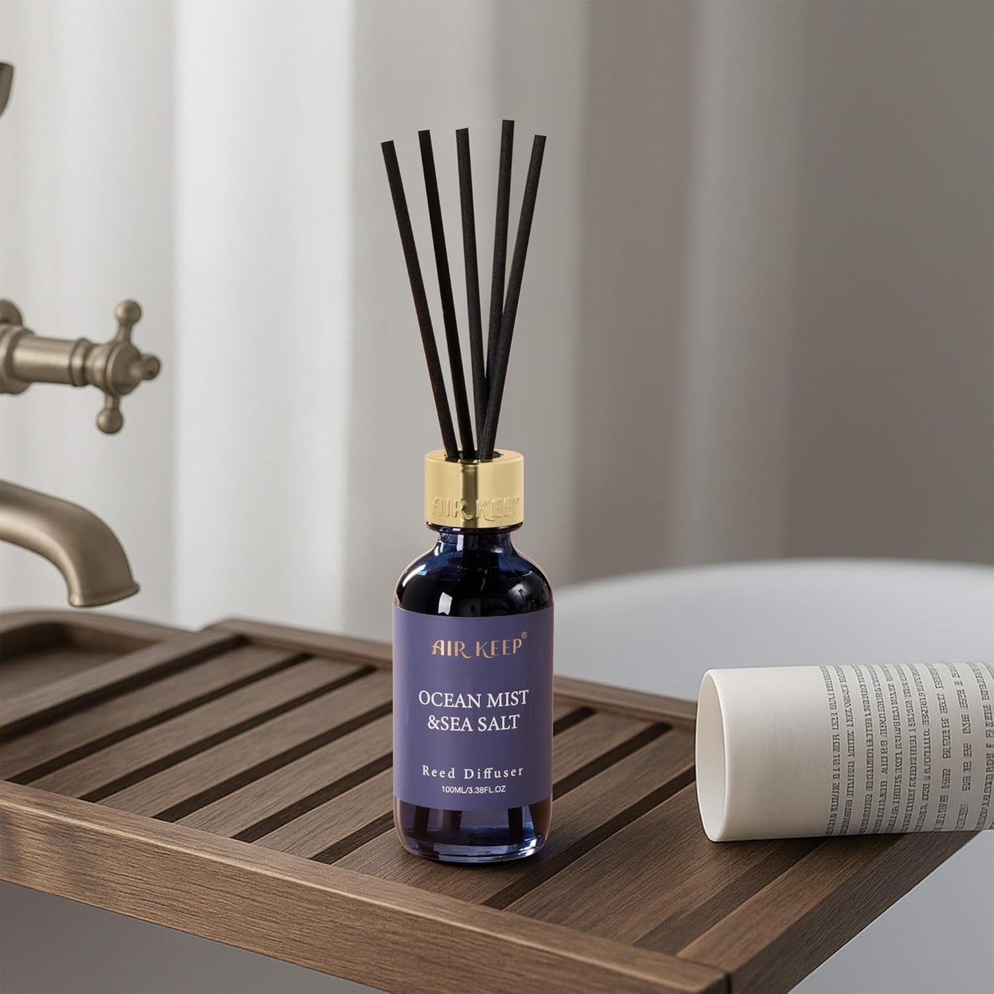 Airkeep Reed Diffuser Oil Set with Reed Sticks,Citrus Aromatherapy Oil Scent Diffuser for Home Office Bathroom Decoration Perfume and Gifts 3.38oz/100ml