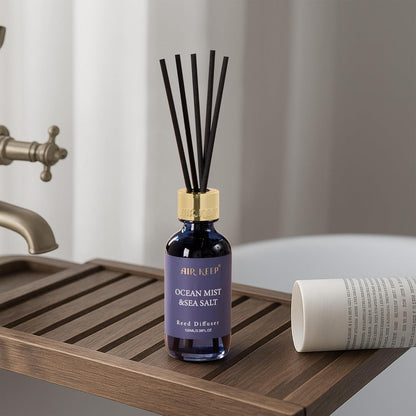 Airkeep Reed Diffuser Oil Set with Reed Sticks,Citrus Aromatherapy Oil Scent Diffuser for Home Office Bathroom Decoration Perfume and Gifts 3.38oz/100ml