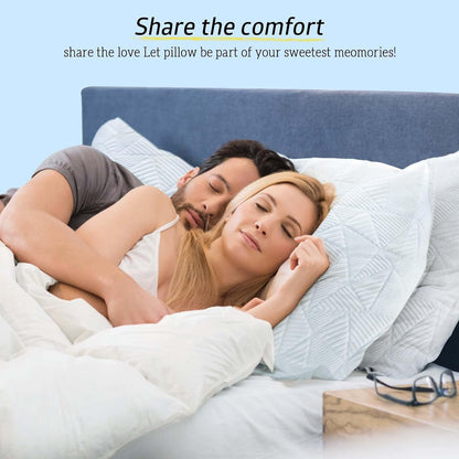 BETU Cooling Pillow Queen Size, Shredded Memory Foam Pillow for Hot Sleepers, Adjustable Firm Soft Support Pillows, Cool Bed Pillows for Side Back Stomach Sleeping Sleepers, gifts for boyfriend, White