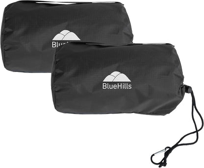 BlueHills Travel Blanket Pillow Compact Lightweight Pocket Size Airplane Traveling Essential Flight Trip Throw in Bag Portable Case Plane Accessory Gray L01