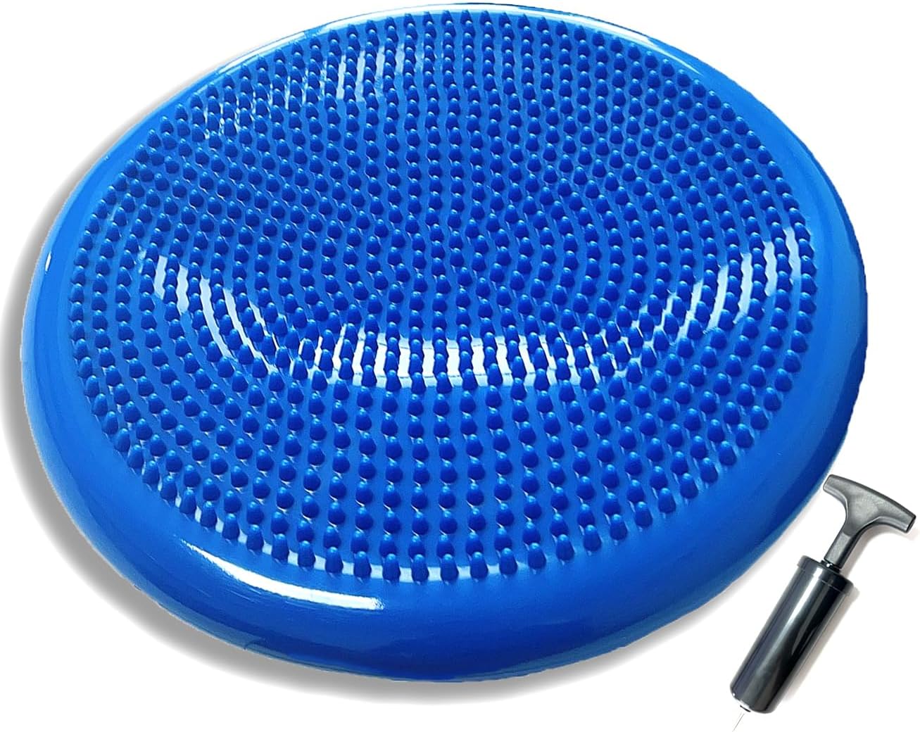 Wobble Cushion Balance Disc, Wiggle Seat for Sensory Youth & Adults, Balance Disk with Inflation Pump for Fitness, Core Strength, Physical Therapy, Posture Improvement